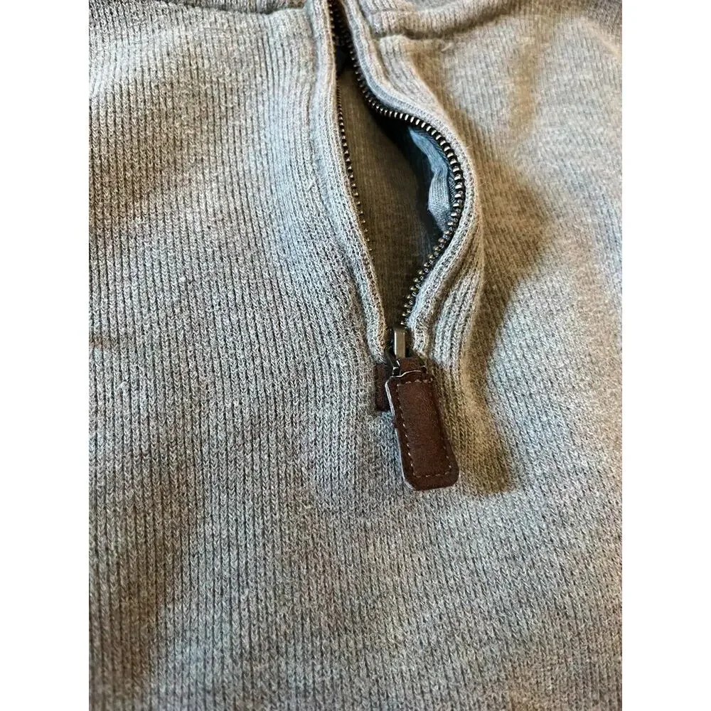 Polo Ralph Lauren XL grey Knit sports sweater 1/4 zip up Mock turtleneck